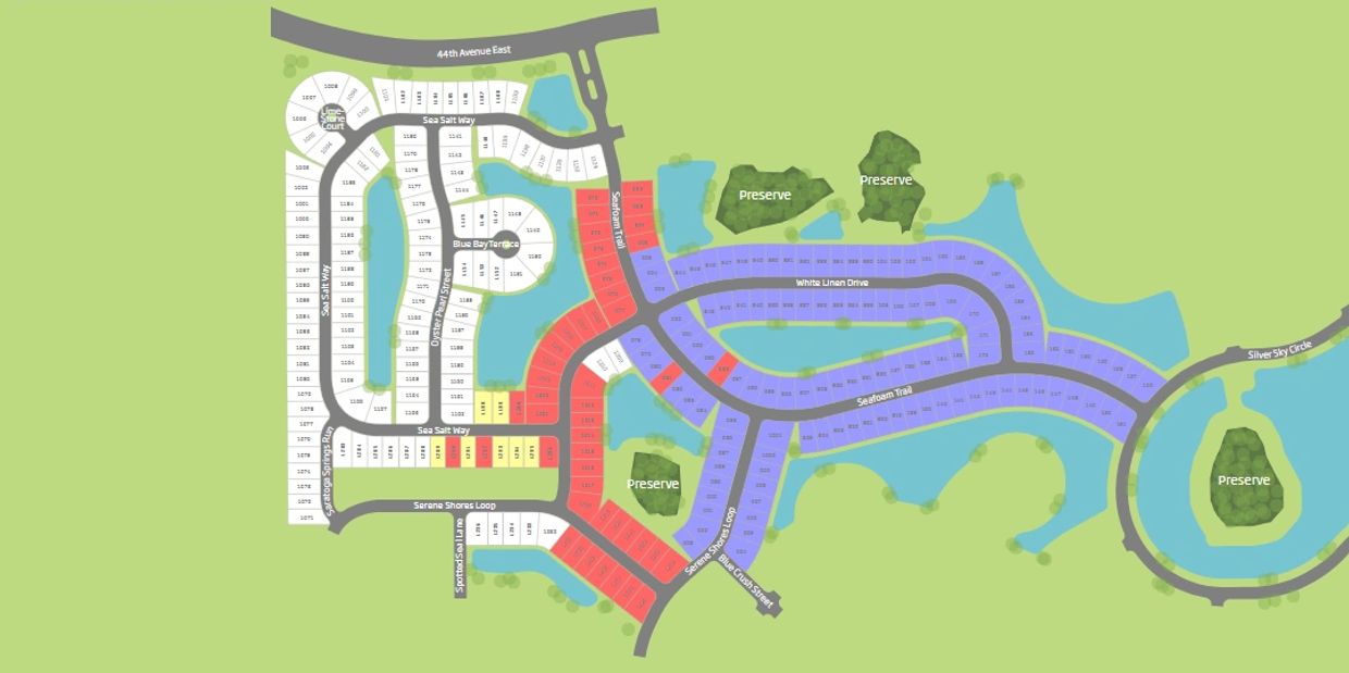Manor Site Map Lorraine Lakes at Lakewood Ranch
